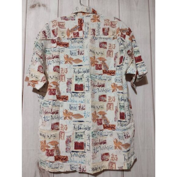 John Severson Shirt Men's Large Button Front Short Sleeve Hawaiian Wooden Button - Picture 2 of 8